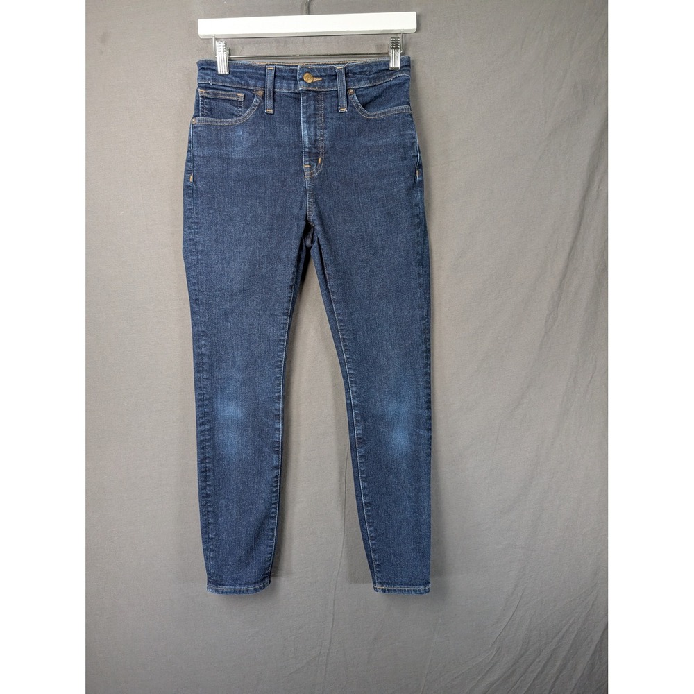 Madewell Curvy High-Rise Skinny Jeans Blue 26P H6388 Petite Dark Wash Denim